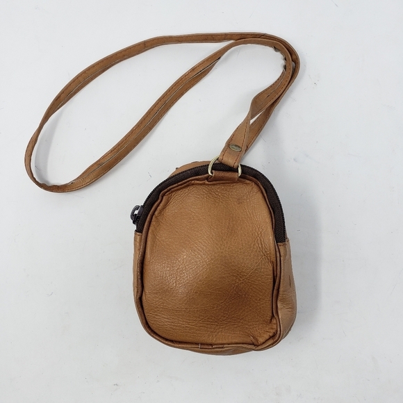 Vintage wool leather small crossbody duffle convertible zip bag - Picture 7 of 11